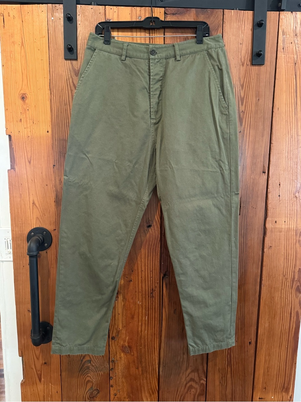 Universal Works Olive Green Men's Chinos 32” - Tapered Relaxed Fit